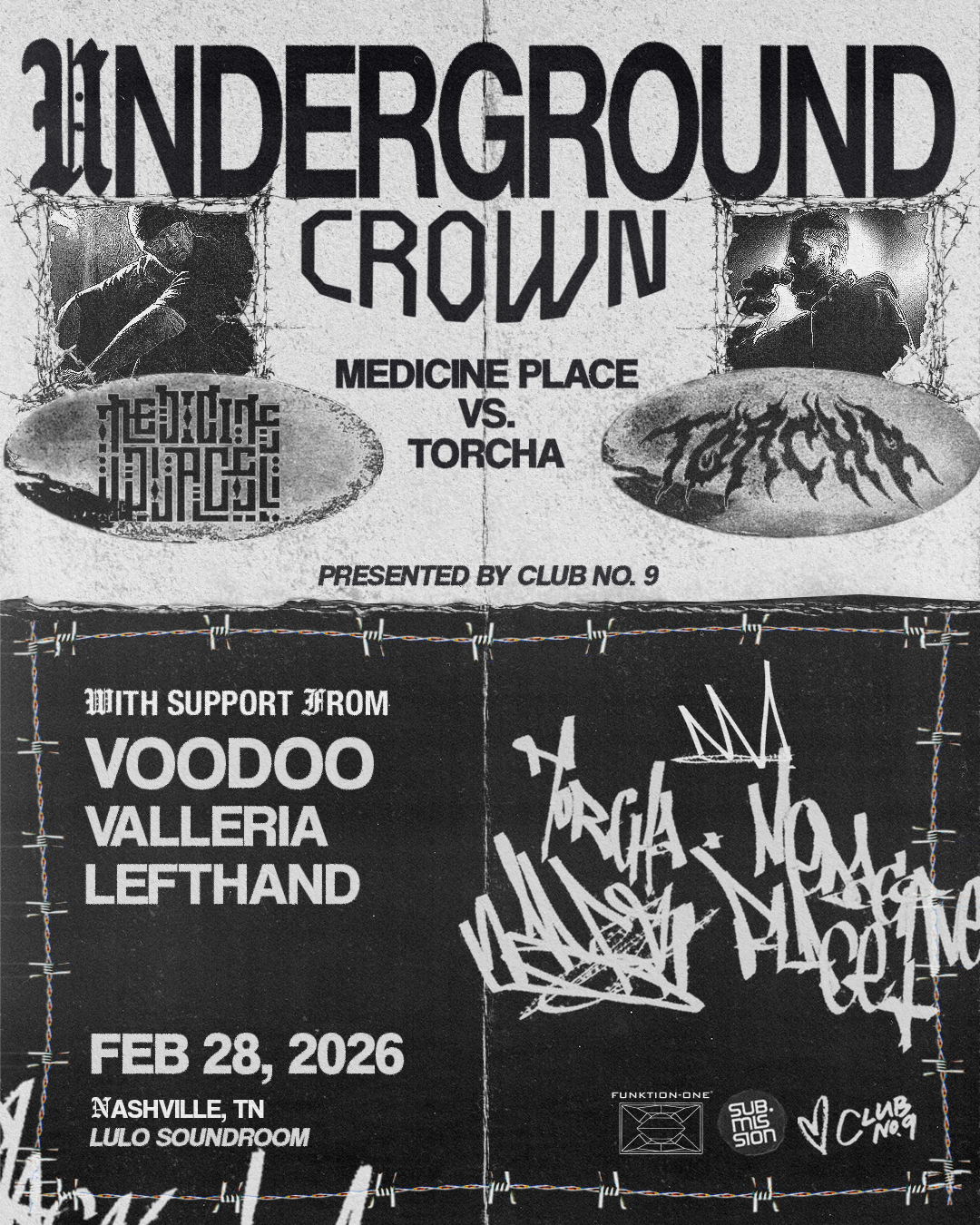 Underground Crown - Medicine Place vs. Torcha Flyer